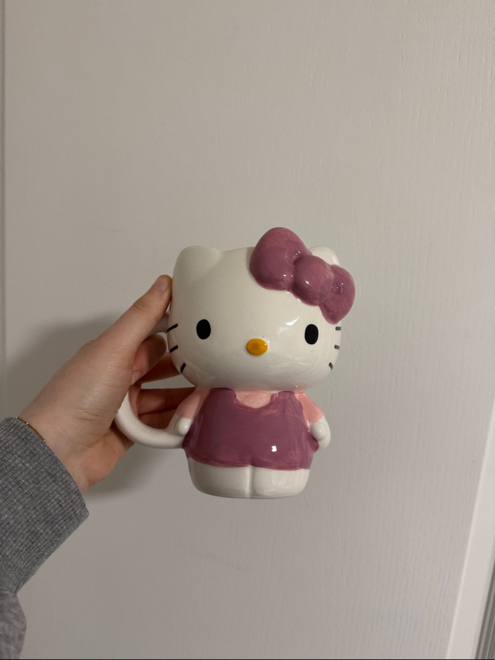 Hello Kitty Pink and White Ceramic Character Mug
